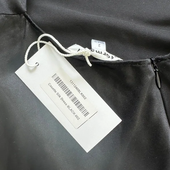 Reformation Casette silk dress black midi open back size 2 - with tags - Picture 4 of 10